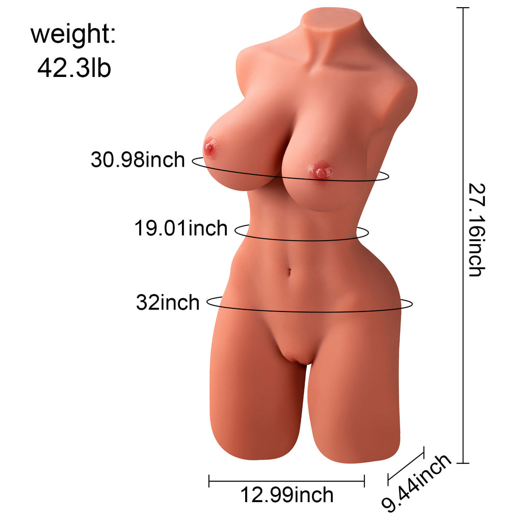 Wheat-colored skin Big Titty Realistic Vagina and Anus Male Sex Doll 42.3LB