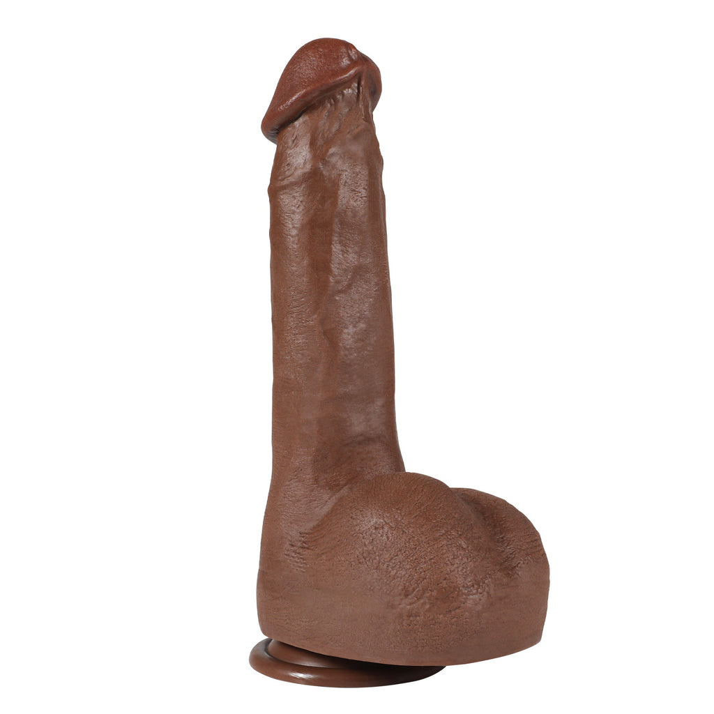 Dark Brown Real Skin Realistic Dildos Huge Thick Dildo Sex Toy 11.02 Inch