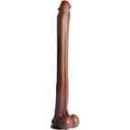 S-Type Extra Long Realistic Dildos Dark Brown Real Skin Women Realistic Sex Toys 22.64 inch