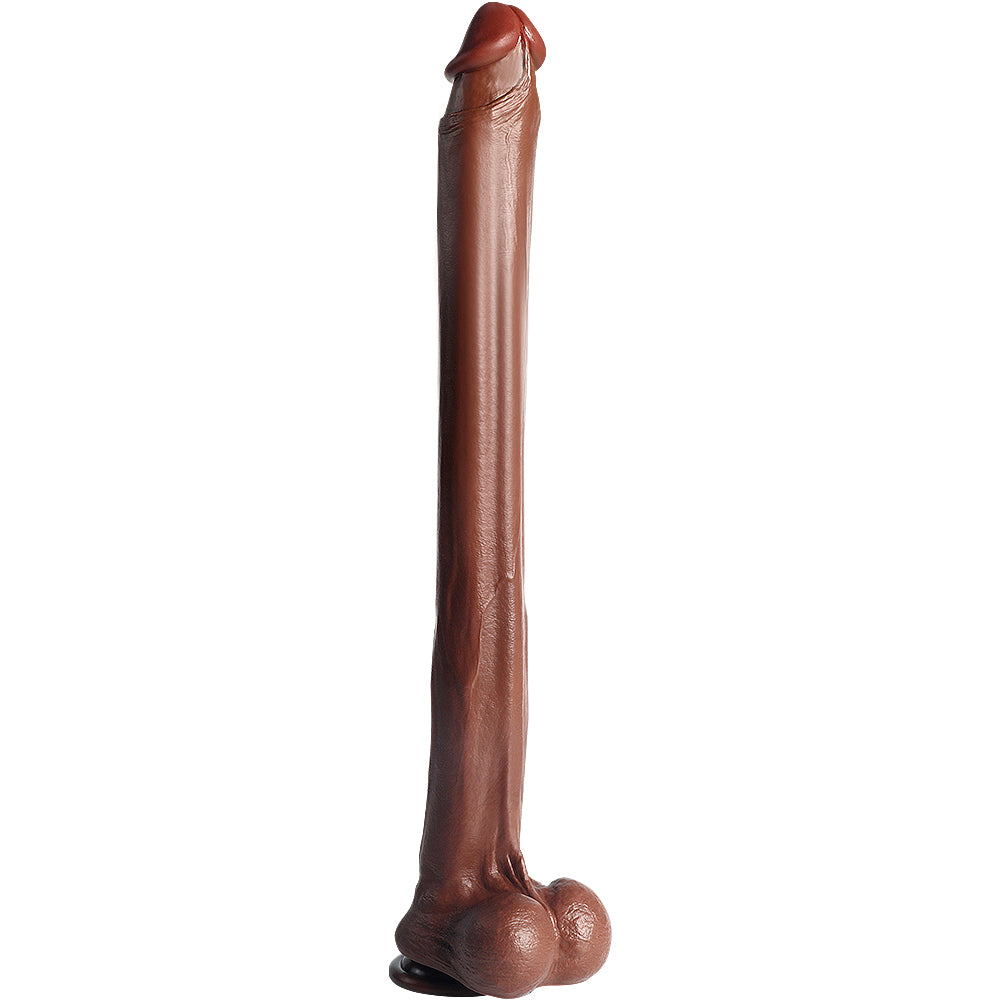 S-Type Extra Long Realistic Dildos Dark Brown Real Skin Women Realistic Sex Toys 22.64 inch