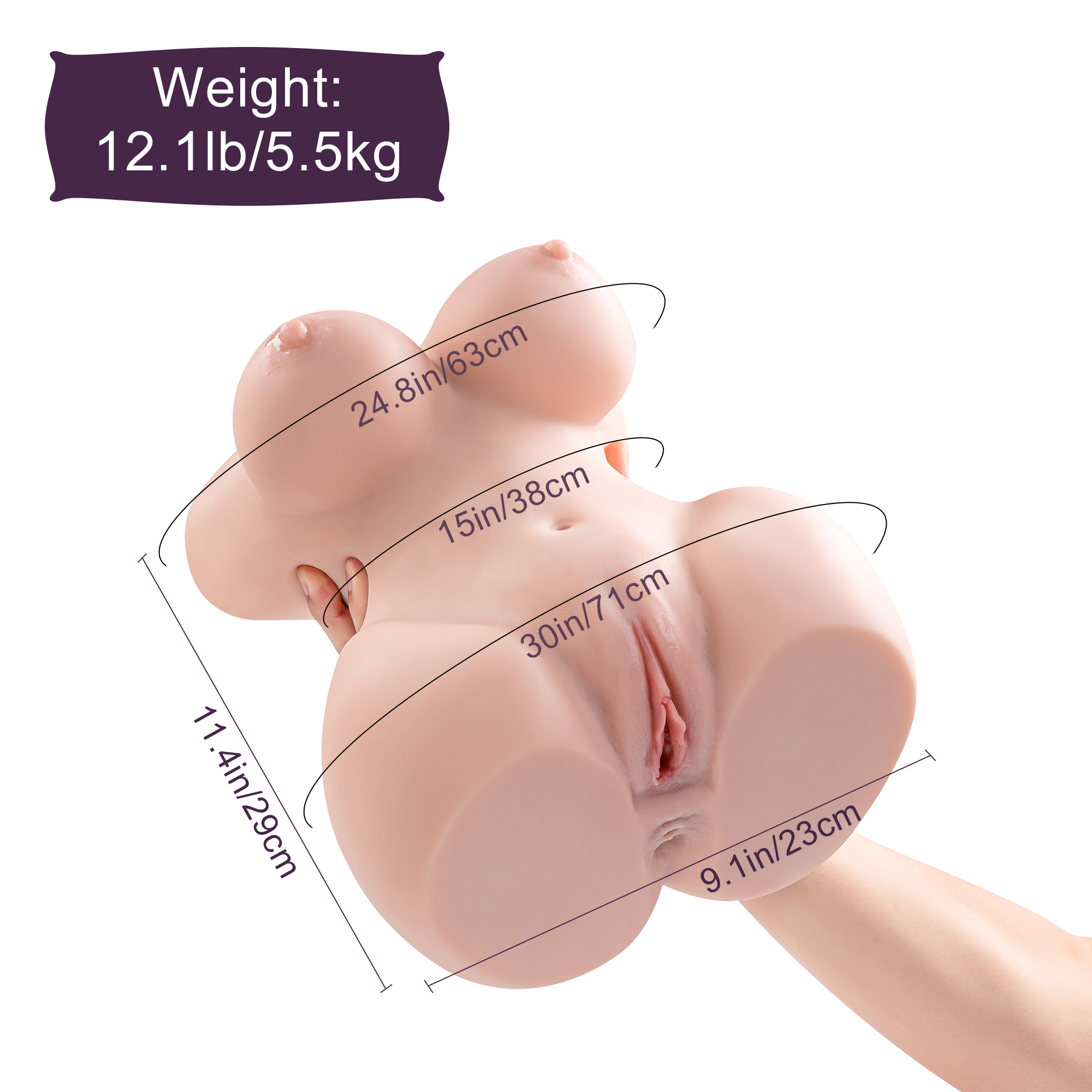 Half Body Big Titty Realistic Vagina and Anus Male Sex Doll 12.1LB