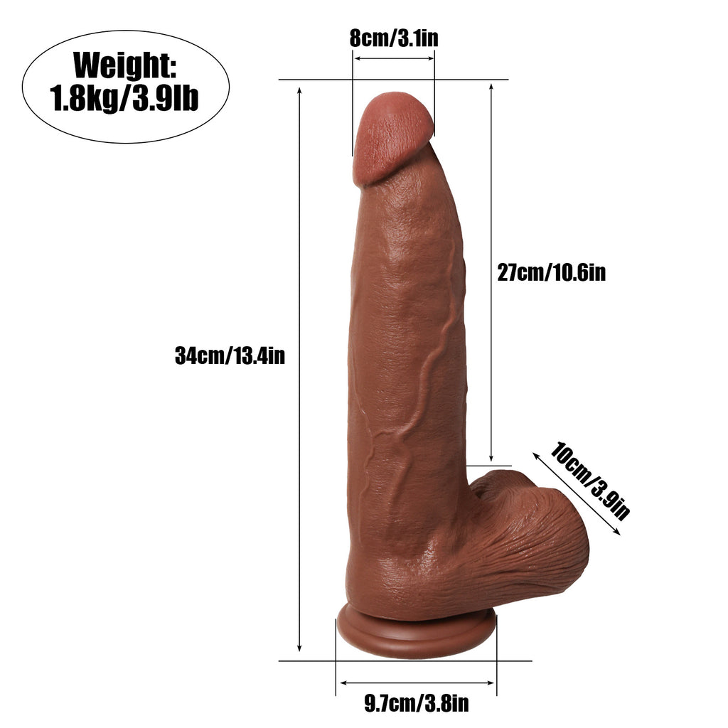 Real Skin Realistic Dildos 13.4 Inch Huge Thick Dildo Sex Toy