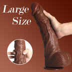 Dark Brown Real Skin Realistic Dildos Huge Thick Dildo Sex Toy 14.17 Inch