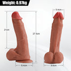 Real Skin Realistic Dildos Silicone Dildo with Strong Suction Cup Women Sex Toy 10.83 inch