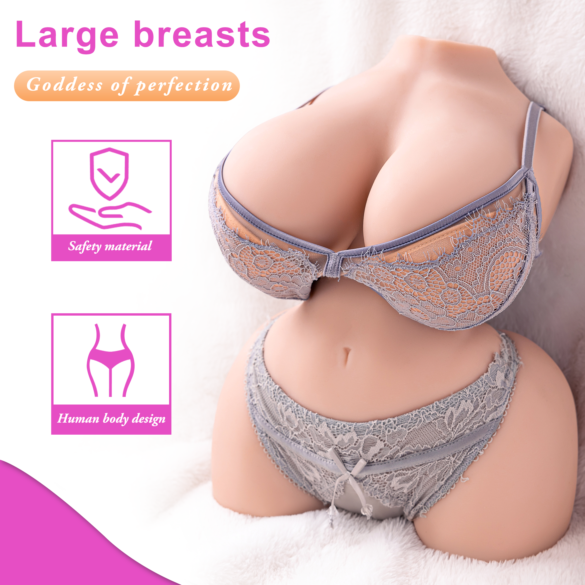 Half Body Big Titty Realistic Vagina and Anus Male Sex Doll 10.5LB