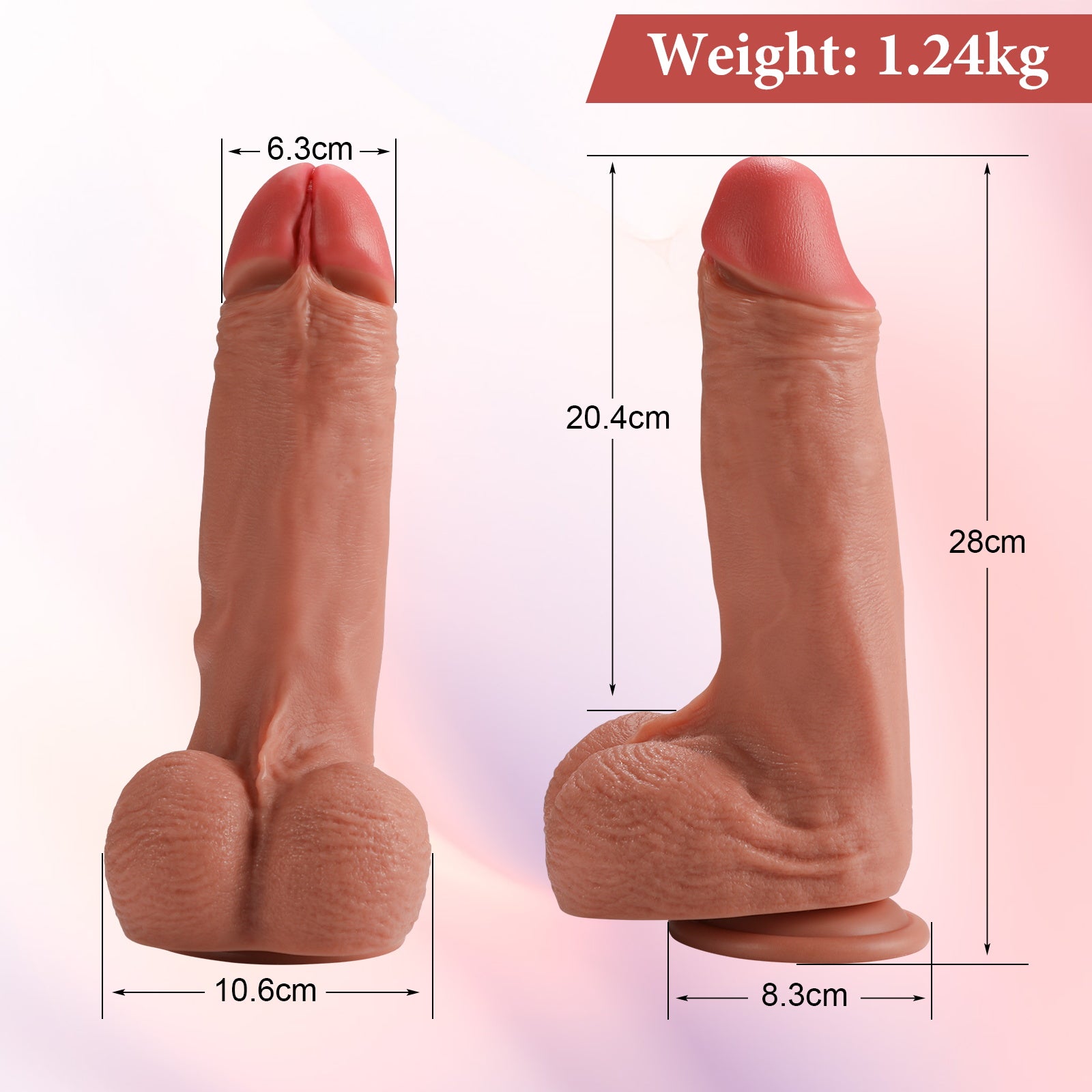 Real Skin Huge Thick Realistic Dildos Women Sex Toy 11.02 inch