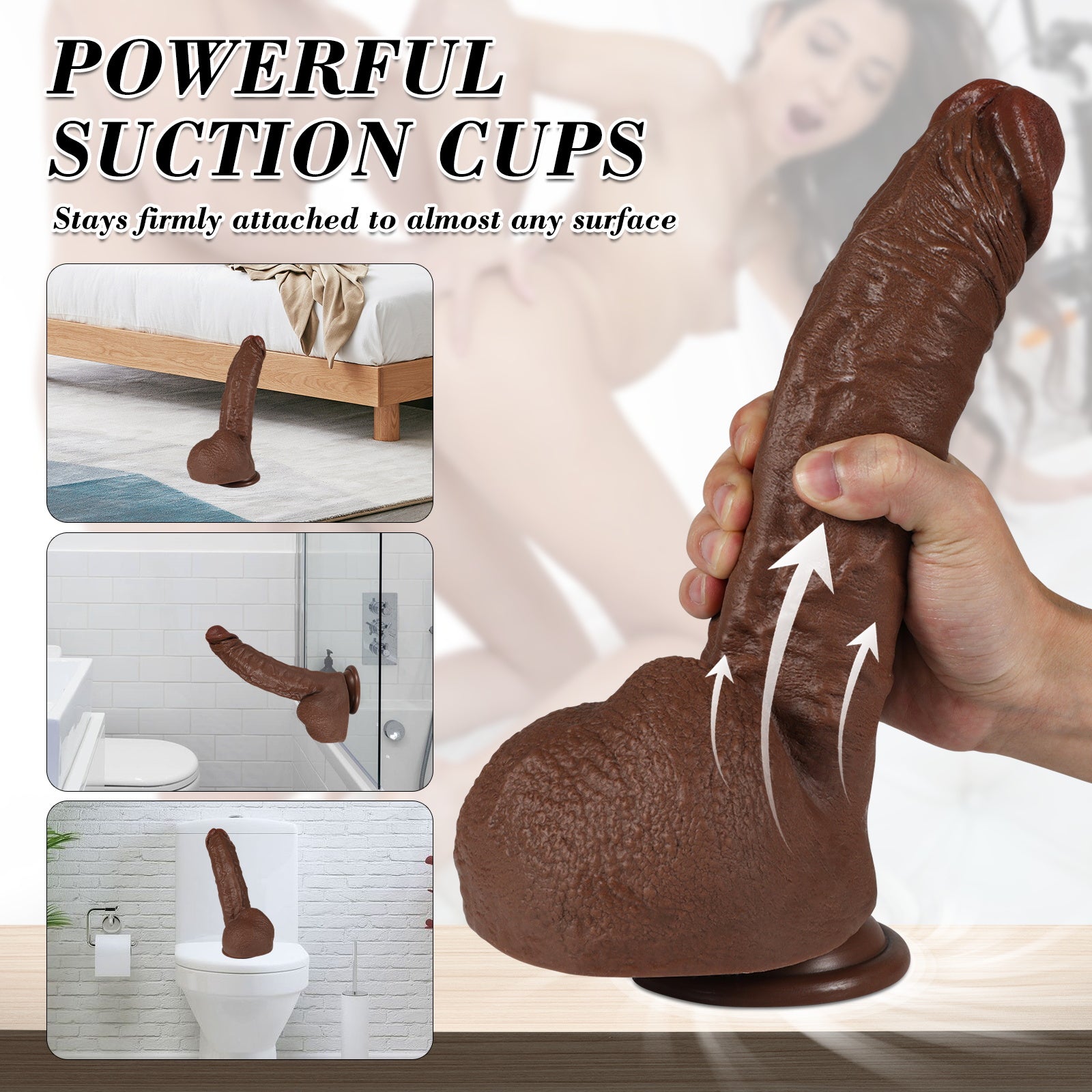 Real Skin Realistic Dildos Huge Thick Dildo Women Sex Toy 11.02 Inch