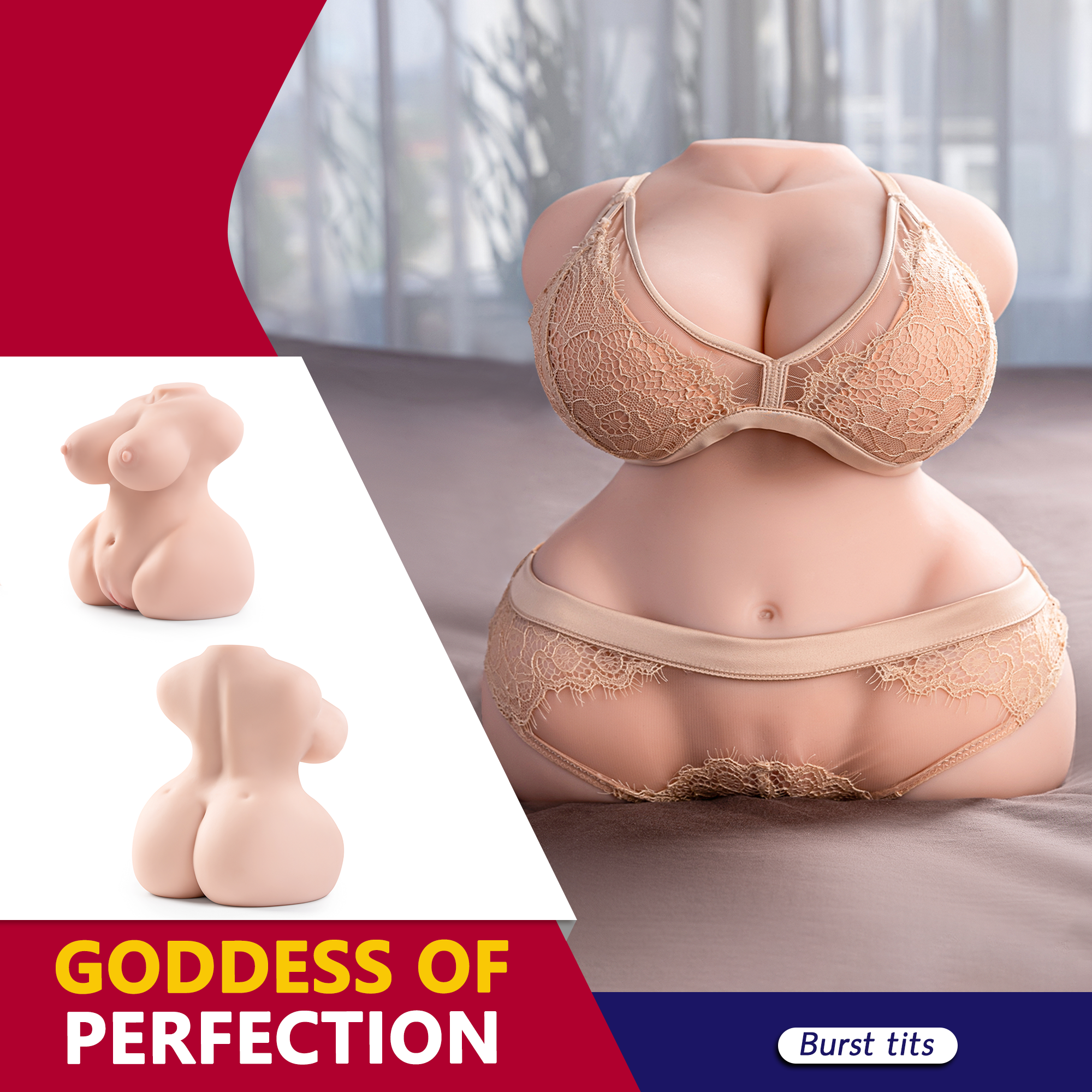 Half Body Big Titty Realistic Vagina and Anus Male Sex Doll 12.1LB