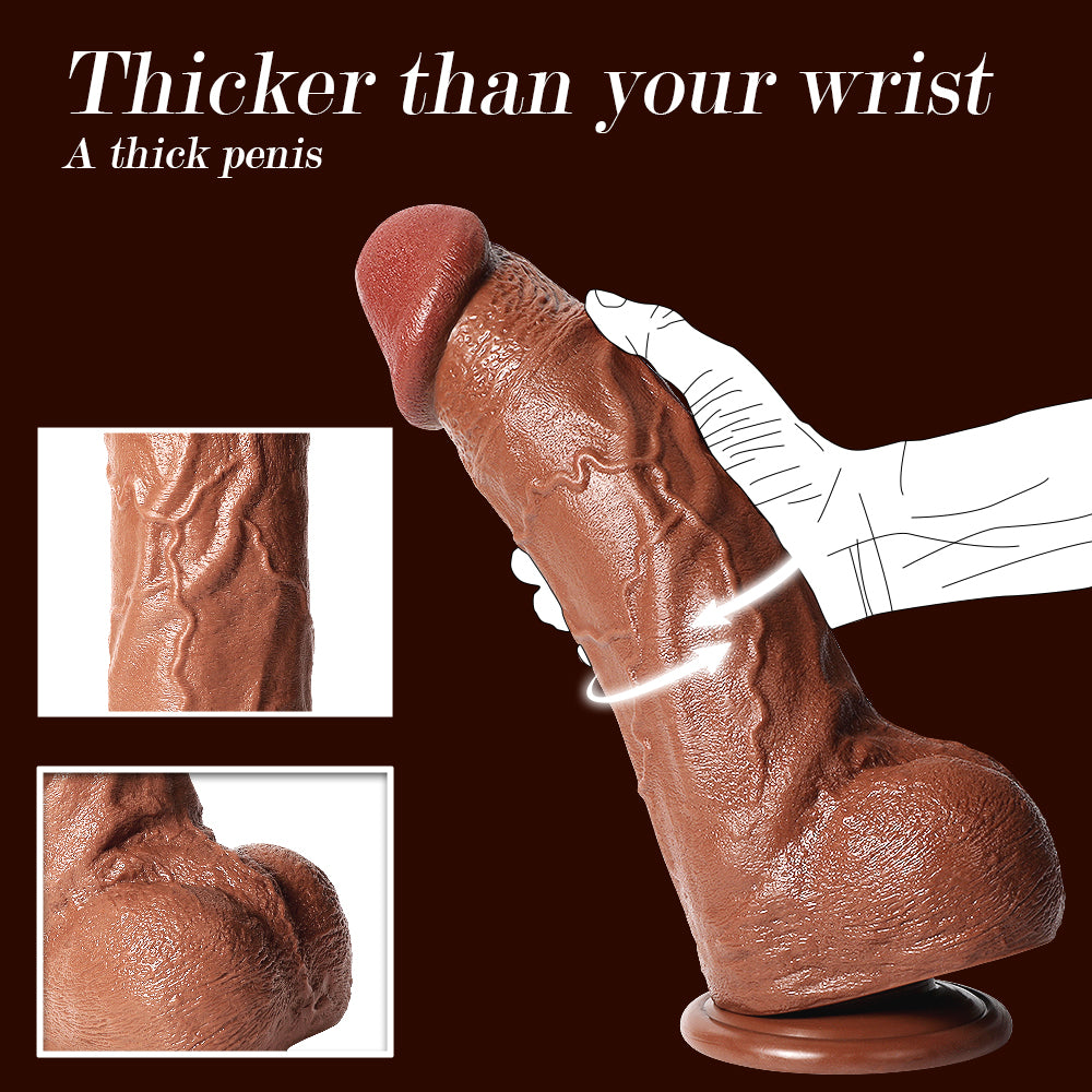 Real Skin Realistic Dildos Flexiable Huge Thick Dildo Sex Toy 13.39 Inch