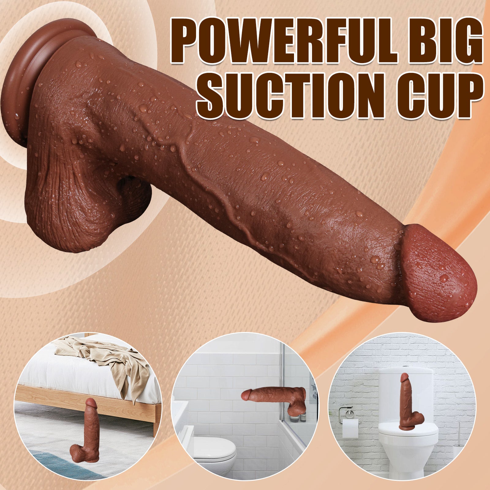 Real Skin Realistic Dildos 13.4 Inch Huge Thick Dildo Sex Toy