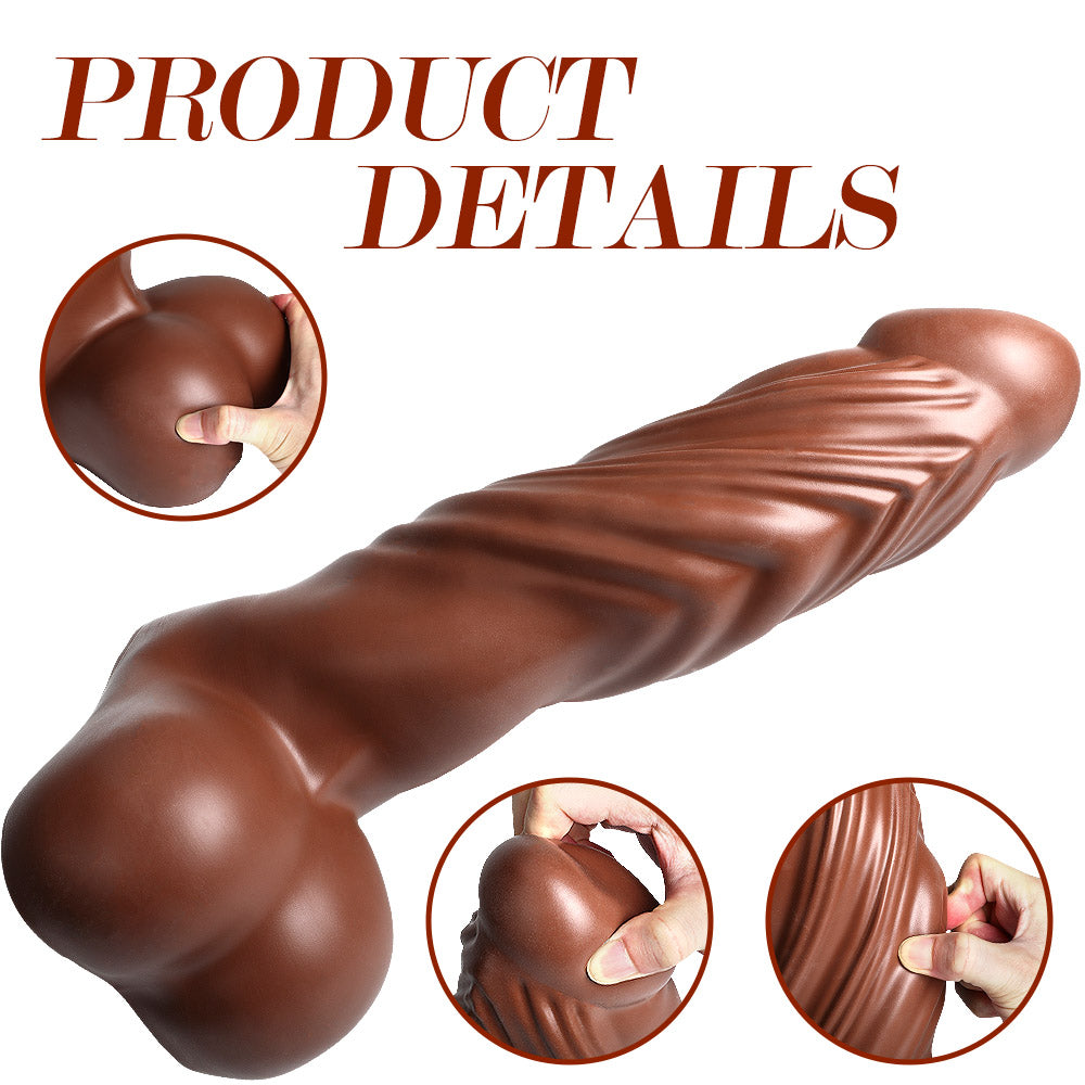 Super Thick Realistic Dildos Real Skin Flexiable Women Sex Toy 16.14 Inch