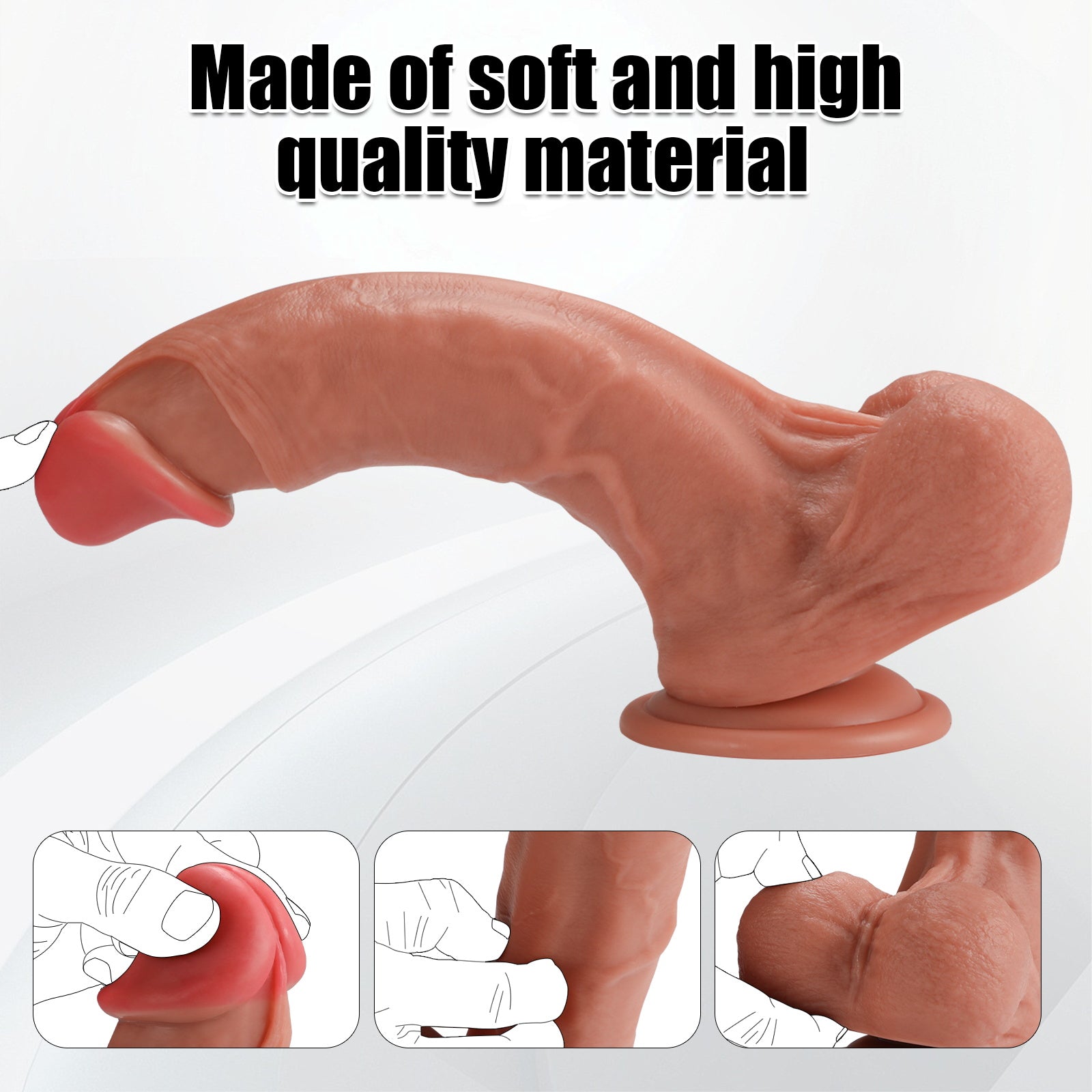 Real Skin Realistic Dildos Silicone Dildo with Strong Suction Cup Women Sex Toy 10.83 inch