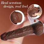 Dark Brown Real Skin Realistic Dildos Huge Thick Dildo Sex Toy 14.17 Inch
