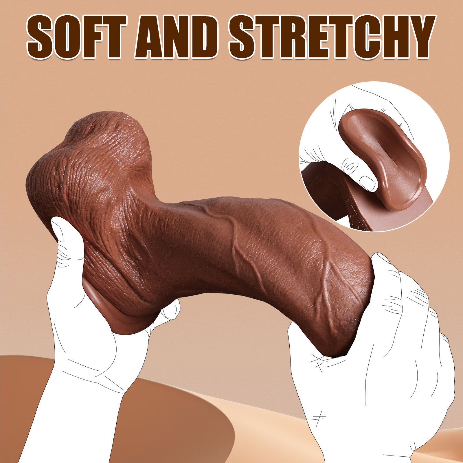 Real Skin Realistic Dildos 13.4 Inch Huge Thick Dildo Sex Toy