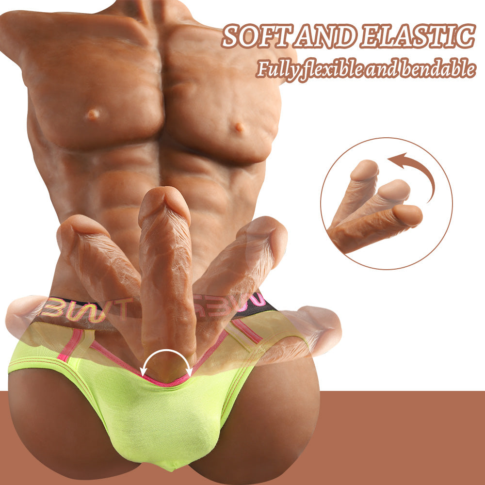 Female Sex Doll Realistic Dildos Muscle Man Bronze Skin 16.75LB