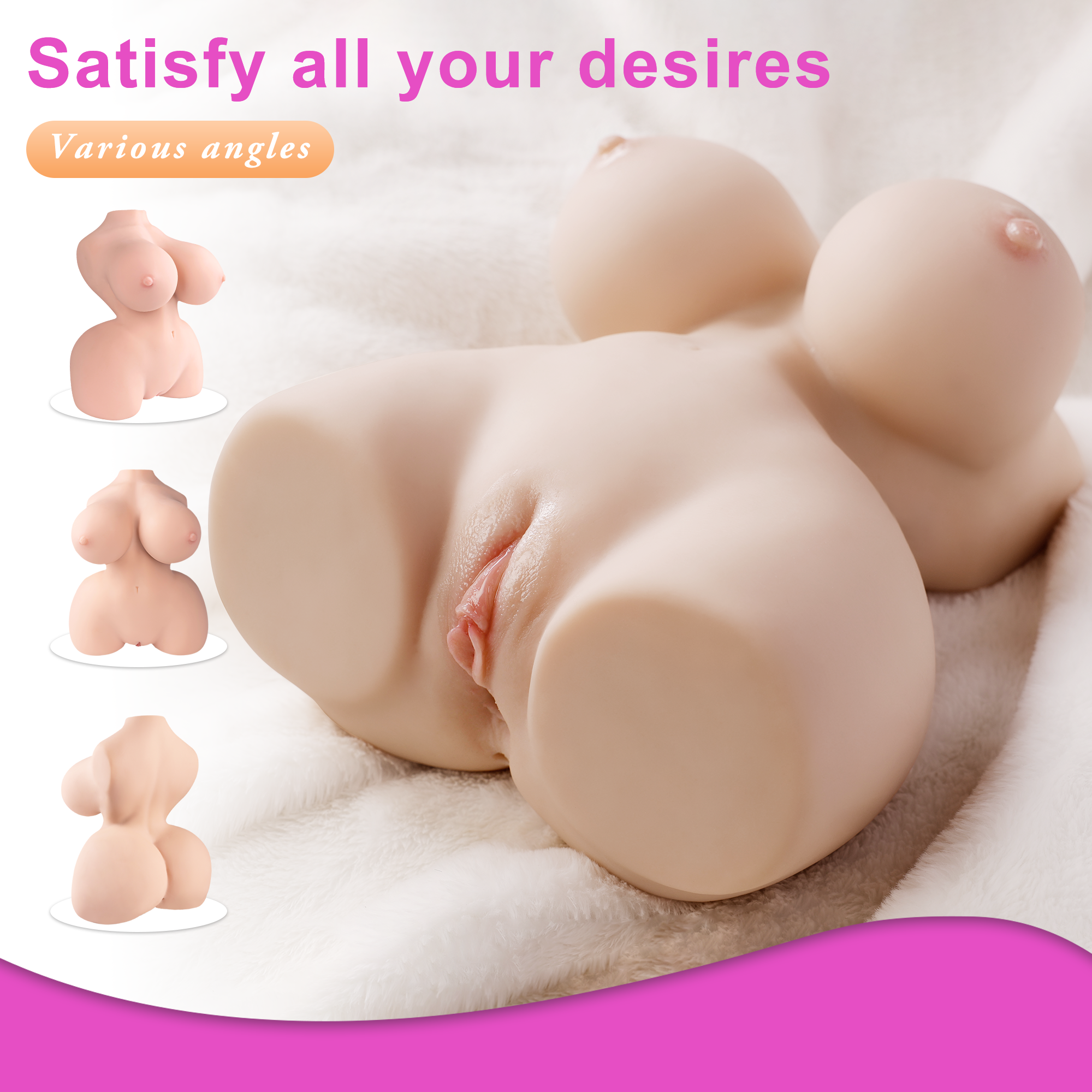 Half Body Big Titty Realistic Vagina and Anus Male Sex Doll 10.5LB