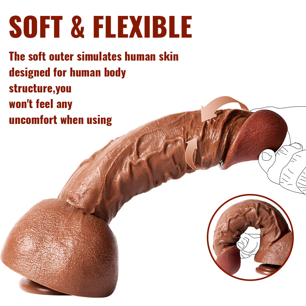 Realistic Dildos Real Skin Soft and Flexiable Women Sex Toy 12.6 inch