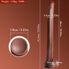 S-Type Extra Long Realistic Dildos Dark Brown Real Skin Women Realistic Sex Toys 22.64 inch