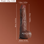 Dark Brown Real Skin Realistic Dildos Huge Thick Dildo Sex Toy 14.17 Inch