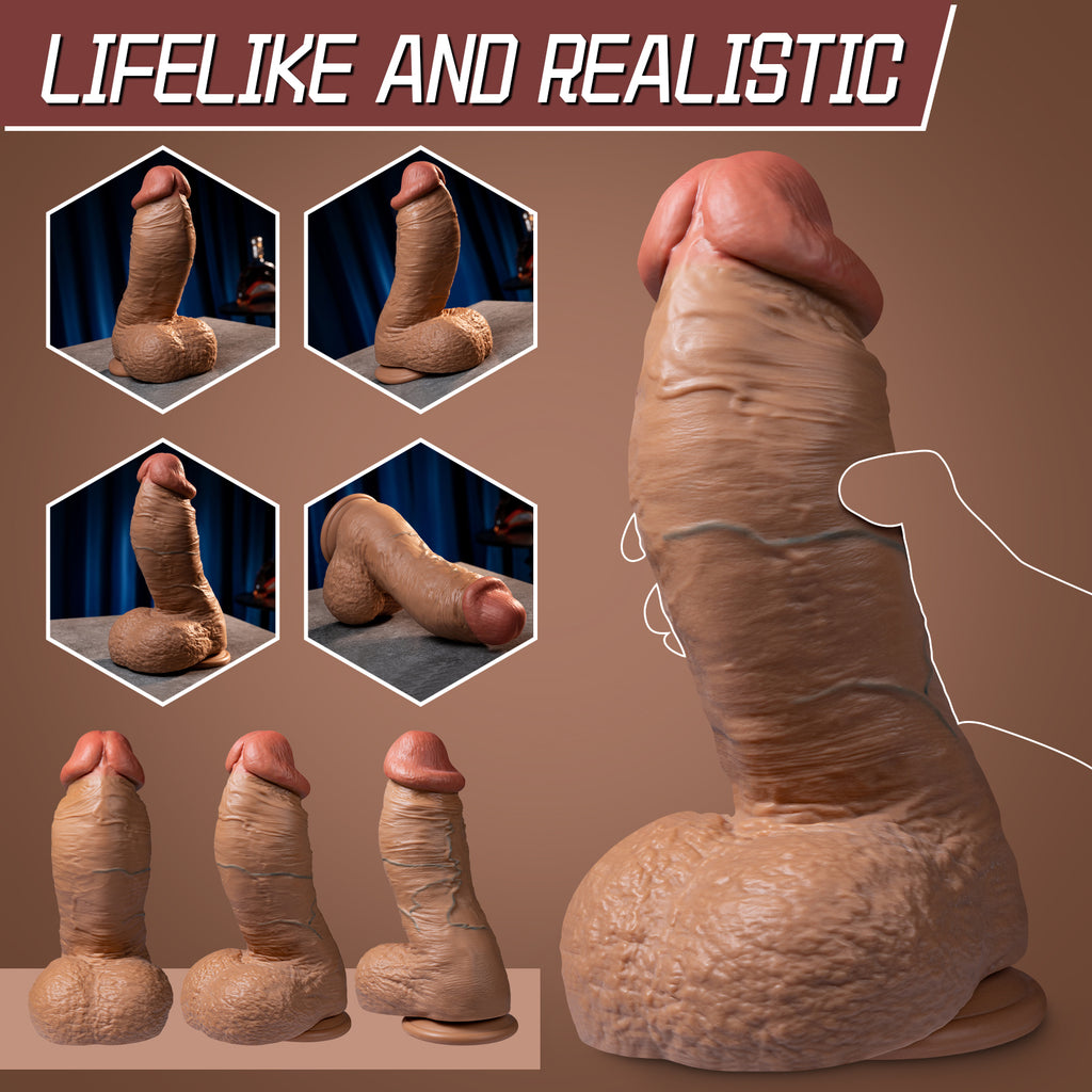 Real Skin Realistic Dildos Huge Thick Dildo Women Sex Toy 12.6 Inch