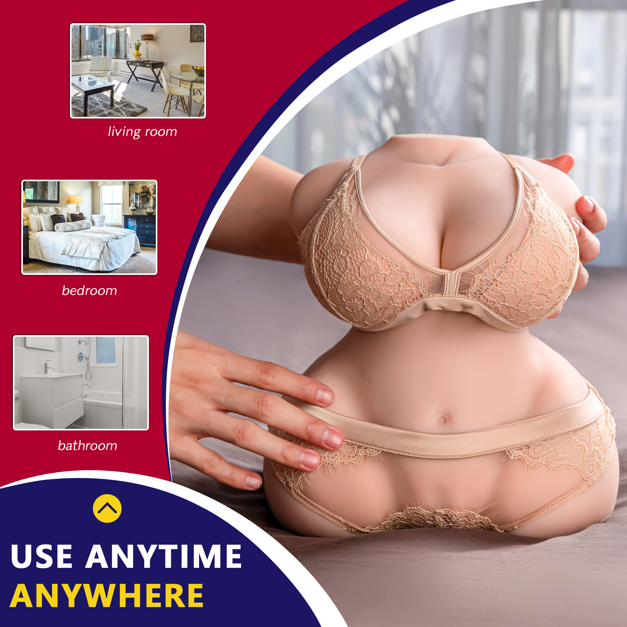 Half Body Big Titty Realistic Vagina and Anus Male Sex Doll 12.1LB