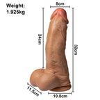 Real Skin Realistic Dildos Huge Thick Dildo with Testis Sex Toy 12.6 Inch