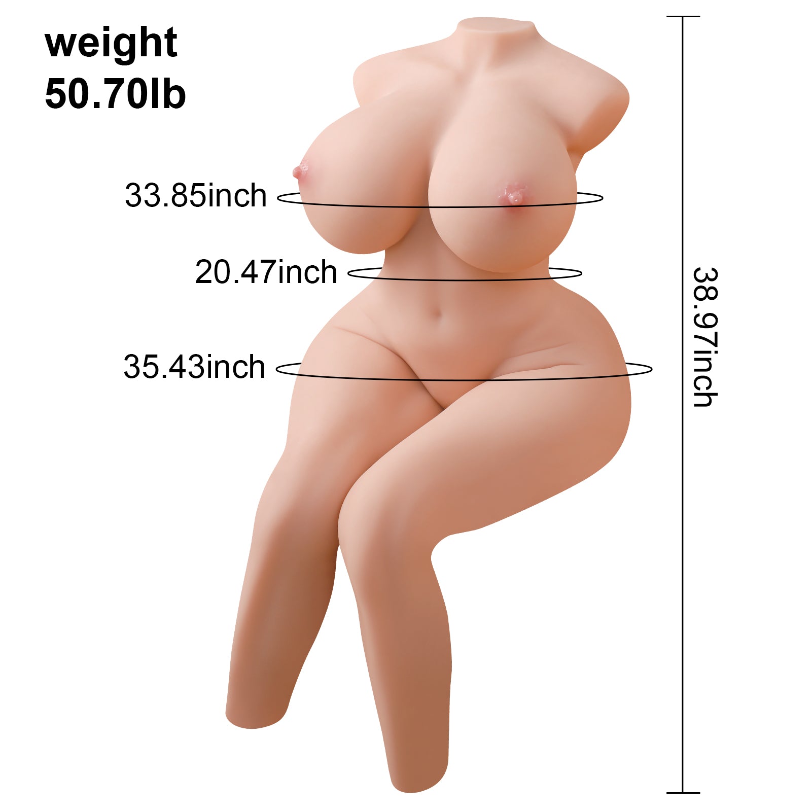 Life-Size Male Masturbators Sex Doll Realistic Vagina 50.70LB