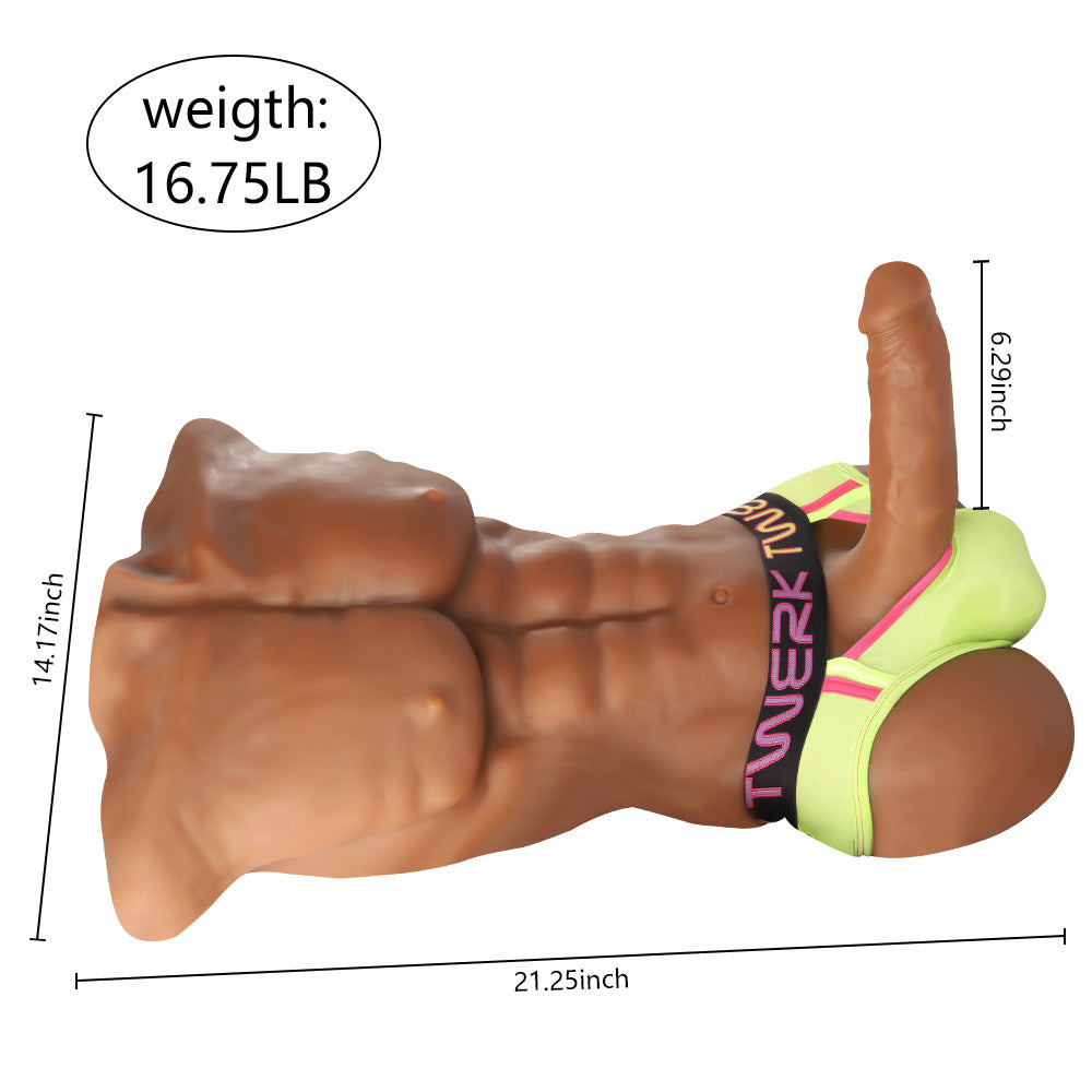 Female Sex Doll Realistic Dildos Muscle Man Bronze Skin 16.75LB