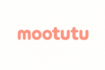文字是mootutu，文字颜色是蜜桃口红色，字体圆润，白色背景，纯文字